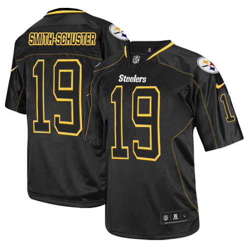 Nike Steelers #19 JuJu Smith-Schuster Lights Out Black Men's Stitched NFL Elite Jersey - Click Image to Close